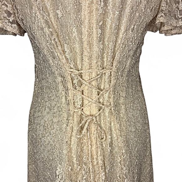 Dawn Joy Cream Lace Corset Dress 2-Piece Size XL/1X Victorian Witchy Fairycore - Picture 4 of 16
